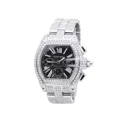 Cartier Roadster Diamond Watch For Men 17.99ct Fully Iced Out