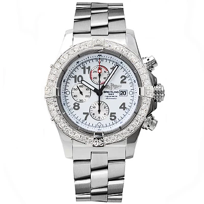 Custom Diamond Bezel For Breitling Super Avenger 2.80ct 2 Custom Diamond Bezel For Breitling Super Avenger 2.80ct - Image 2