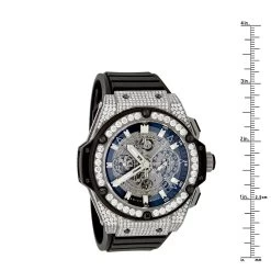 Diamond Hublot King Power Skeleton Dial Titanium Men's Watch 7.75ct -Watch Store custom diamond hublot king power skeleton dial titanium mens watch 775ct ruler