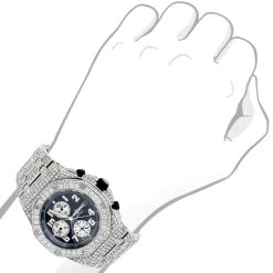 43mm Iced Out Diamond Audemars Piguet Royal Oak Offshore Men's Watch 21.75ct -Watch Store custom iced out diamond audemars piguet royal oak offshore mens watch 18ct bod