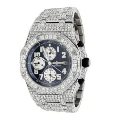 43mm Iced Out Diamond Audemars Piguet Royal Oak Offshore Men's Watch 21.75ct
