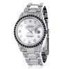 White Black Diamond Rolex Datejust Men's Watch 7ct