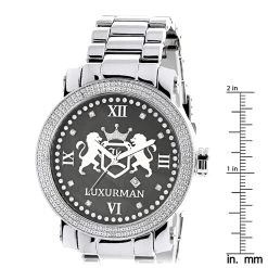 Designer Large Luxurman Phantom Real Diamond Watch For Men 0.12ct -Watch Store designer large watches luxurman phantom real diamond watch for men 012ct ruler