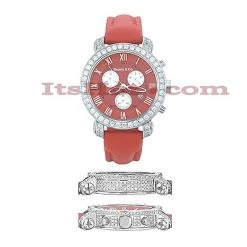 Diamond Benny Co Watch Men's 6ct Red