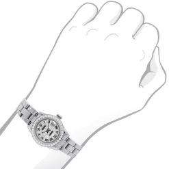Diamond Bezel & Face Rolex Datejust Ladies Diamond Watch 2.5ct -Watch Store diamond bezel face watches rolex datejust ladies diamond watch 25ct bod