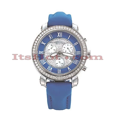 Diamond Dial Benny And Company Watch 2.6ct Men's Blue 1 Diamond Dial Benny And Company Watch 2.6ct Men's Blue