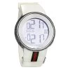 Unisex I-Gucci Luxury 6ct Diamond Watch With Digital Steel Case & White Rubber YA114214
