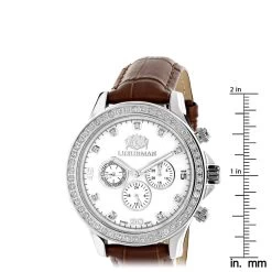 Diamond Luxurman Liberty 2ct Diamond Bezel White MOP Dial Watch -Watch Store diamond watches for men luxurman liberty diamond watch white mop 2ct ruler