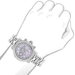 Diamond For Women 2ct Bezel Pink MOP Luxurman Montana -Watch Store diamond watches for women 2ct bezel pink mop luxurman montana 3