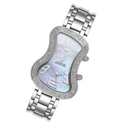 Dual Time Zone Watch Aqua Master Diamond Watch 1.5ct Multicolor Dial