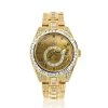 Fully Iced Out 18K Gold Diamond Sky Dweller Rolex Watch For Men 45ct