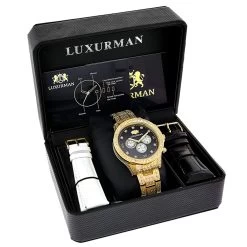 Fully Iced Out Men's Diamond Watch 3ct Yellow Gold Plt Luxurman Swiss Movement 8 Fully Iced Out Men's Diamond Watch 3ct Yellow Gold Plt Luxurman Swiss Movement -Watch Store fully iced out mens diamond watch 3ct yellow gold plt luxurman swiss movement box