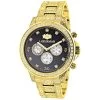 Fully Iced Out Men's Diamond Watch 3ct Yellow Gold Plt Luxurman Swiss Movement