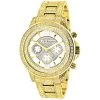 Fully Iced Out Men's Diamond Watch 3ct Yellow Gold Plt Luxurman Swiss Movmnt