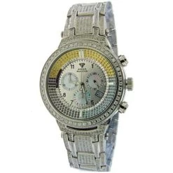 Fully Paved Men's Fancy Color Aqua Master Watch 6.70ct