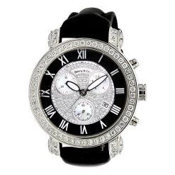 6.5 Carats G VS Diamonds Swiss Made Men's Diamond Watch Benny And Co 44mm Case Black Dial
