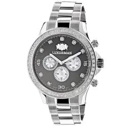 Genuine Diamond For Men: 2ct Luxurman Liberty Watch Swiss Quartz