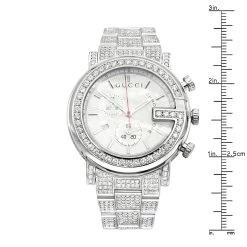 Genuine Men's Gucci G-Chrono Diamond Watch White Dial 12ct YA101339 -Watch Store genuine mens gucci chrono diamond watch 10ct p 42850 ruler