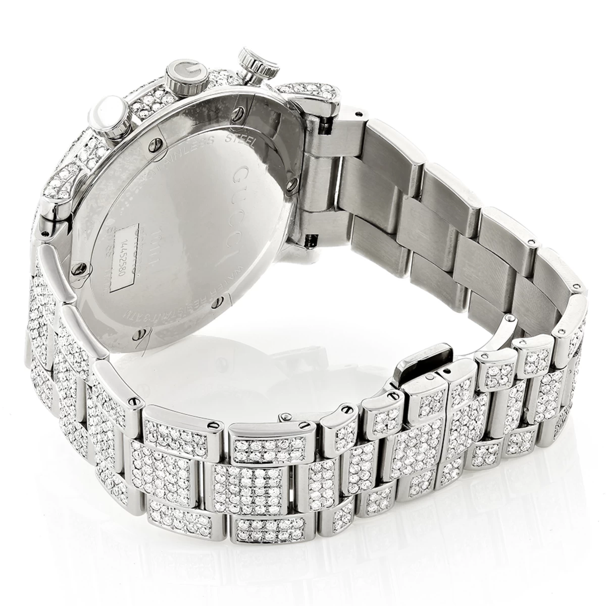 Real Diamond Men's Gucci G-Chrono Watch 101M Iced Out 15 Carats YA101309 2 Real Diamond Men's Gucci G-Chrono Watch 101M Iced Out 15 Carats YA101309 - Image 2