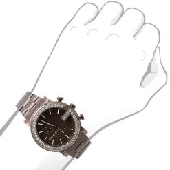 Genuine Diamond Bezel Watch For Men Gucci Chrono 101M Brown YA101341 2ct -Watch Store genuine mens gucci chrono diamond watch 2ct p 42552bod
