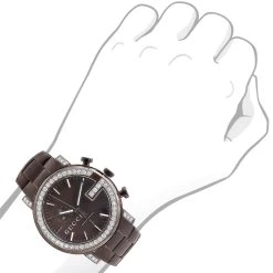 Genuine Men's Gucci Chrono Diamond Watch 101M Brown YA101341 5.5 Carats -Watch Store genuine mens gucci chrono diamond watch 55ct p 42325bod 1672715766