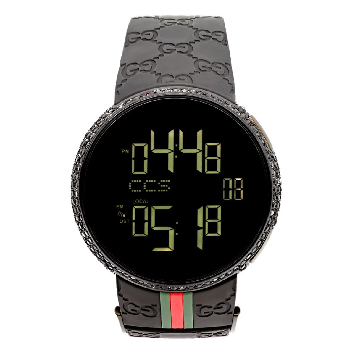 Genuine Men's Gucci Watch With Black 6 Carats Diamonds YA114207 1 Genuine Men's Gucci Watch With Black 6 Carats Diamonds YA114207