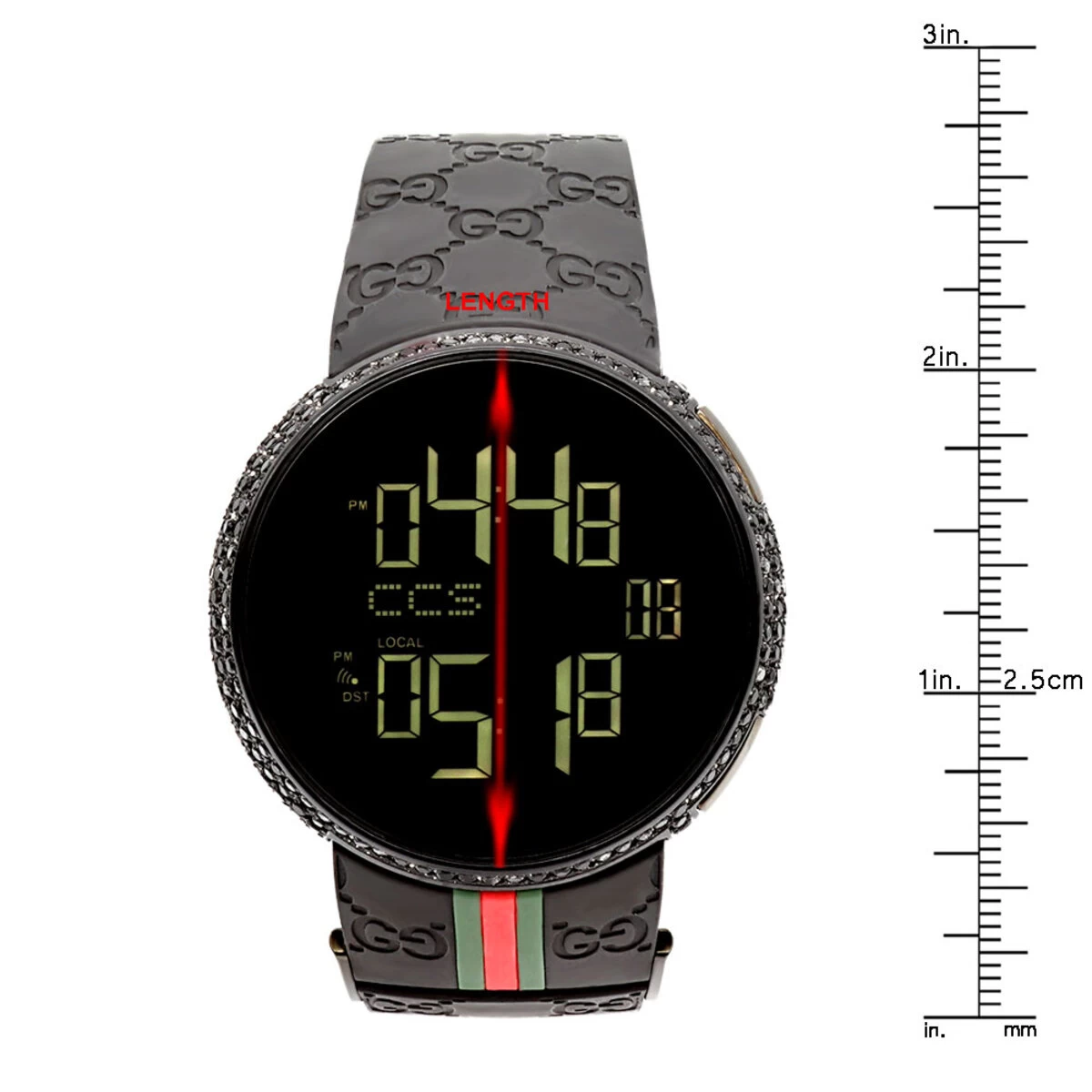 Genuine Men's Gucci Watch With Black 6 Carats Diamonds YA114207 4 Genuine Men's Gucci Watch With Black 6 Carats Diamonds YA114207 - Image 4