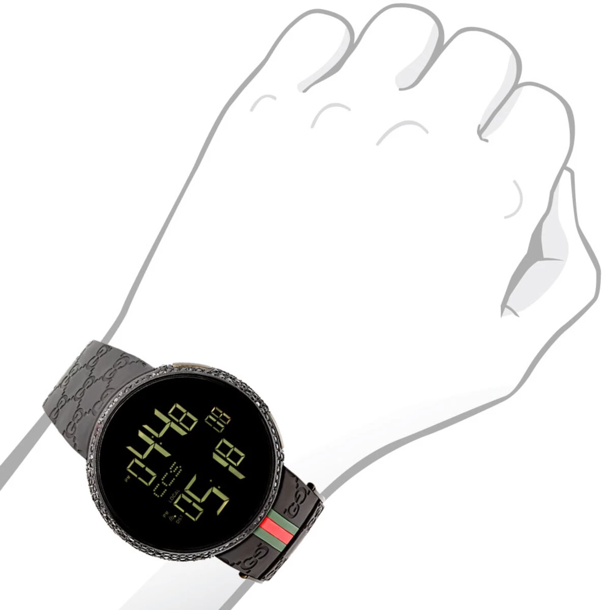 Genuine Men's Gucci Watch With Black 6 Carats Diamonds YA114207 3 Genuine Men's Gucci Watch With Black 6 Carats Diamonds YA114207 - Image 3