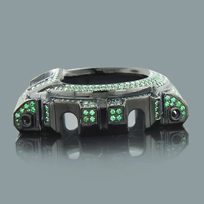 Casio Green G-Shock Bezel With Crystals In Black Steel 2 Casio Green G-Shock Bezel With Crystals In Black Steel - Image 2