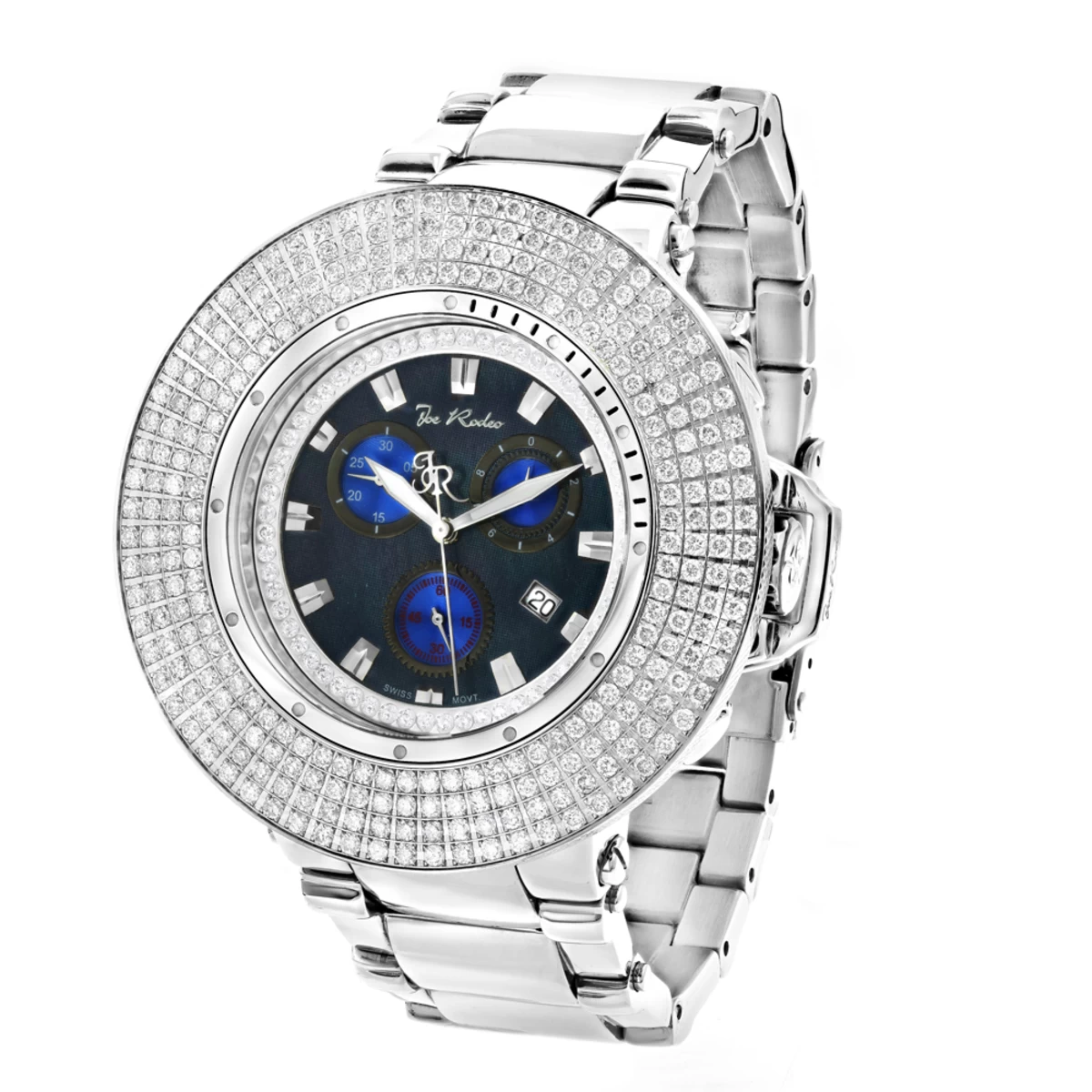 Hip Hop Joe Rodeo Razor Men's Iced Out Diamond Bezel Watch 10.4ct 1 Hip Hop Joe Rodeo Razor Men's Iced Out Diamond Bezel Watch 10.4ct