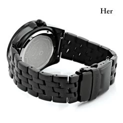 His And Hers Black Centorum Chronograph 1.05ct Diamond Watch Set -Watch Store his and hers watches centorum chronograph diamond watch set 105ct black 1 backwh