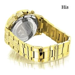 Watch Store -Watch Store his and hers watches luxurman diamond watch set yellow gold plated 425ct 2