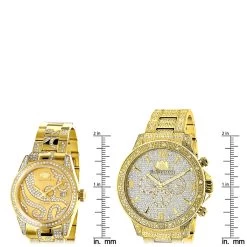 His And Hers Luxurman Diamond Watch Set Yellow Gold Plated 4.25ct -Watch Store his and hers watches luxurman diamond watch set yellow gold plated 425ct ruler