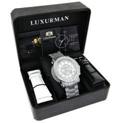 Iced Out Luxurman Diamond Watch With Chronograph 2ct Escalade 7 Iced Out Luxurman Diamond Watch With Chronograph 2ct Escalade -Watch Store iced out luxurman diamond watch with chronograph 2ct escalade box