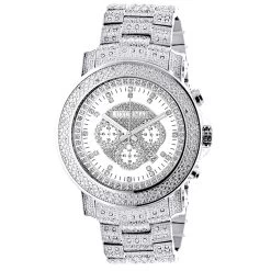Iced Out Luxurman Diamond Watch With Chronograph 2ct Escalade