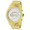 Iced Out Luxurman Men's Diamond Watch 1.25ct Yellow Gold Tone