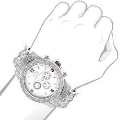 Iced Out Luxurman Men's Diamond Watch 1.25ct White MOP -Watch Store iced out luxurman mens diamond watch 125ct white mop 3