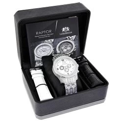 Iced Out Luxurman Men's Diamond Watch 1.25ct White MOP -Watch Store iced out luxurman mens diamond watch 125ct white mop 4