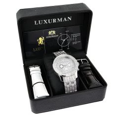 Iced Out Men's Diamond Watch By LUXURMAN 1 Carat -Watch Store iced out mens diamond watch by luxurman 1 carat 3 1
