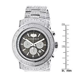 Iced Out Men's Diamond Watch Luxurman 2ct Escalade Oversized W Chronograph -Watch Store iced out mens diamond watch luxurman 2ct escalade oversized w chronograph ruler