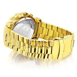 Iced Out Men's Diamond Watch Luxurman 2ct Yellow Gold Plated -Watch Store iced out mens diamond watch luxurman 2ct yellow gold plated back