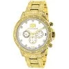 Iced Out Men's Luxurman Watch With Diamond Band 1.25ct Yellow Gold