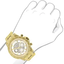 Iced Out Men's Luxurman Watch With Diamond Band 1.25ct Yellow Gold Plated 7 Iced Out Men's Luxurman Watch With Diamond Band 1.25ct Yellow Gold Plated -Watch Store iced out mens luxurman watch with diamond band 125ct yellow gold 6
