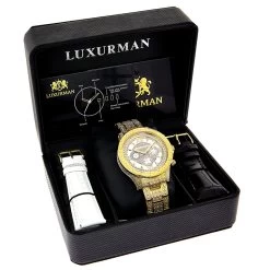 Iced Out Men's Luxurman Watch With Diamond Band 1.25ct Yellow Gold Plated 8 Iced Out Men's Luxurman Watch With Diamond Band 1.25ct Yellow Gold Plated -Watch Store iced out mens luxurman watch with diamond band 125ct yellow gold 9