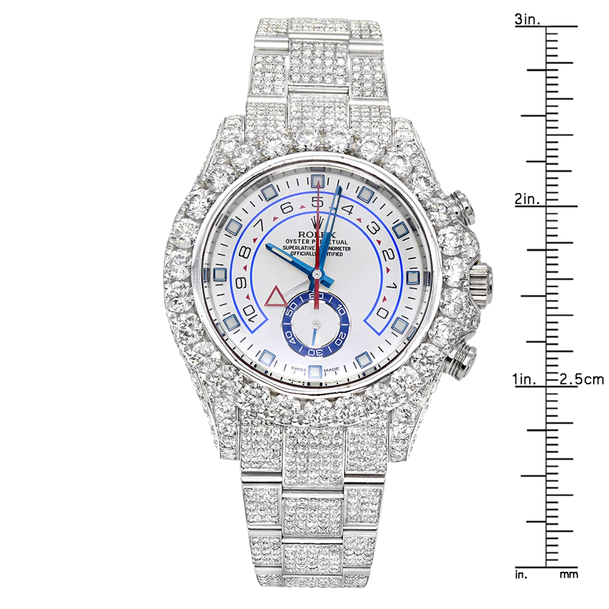 Custom Rolex Oyster Perpetual Men's Diamond Watch With 23ct Diamonds 4 Custom Rolex Oyster Perpetual Men's Diamond Watch With 23ct Diamonds - Image 4