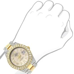 Iced-Out Two-Tone Rolex Oyster Perpetual Datejust Men's Diamond Watch 15ct -Watch Store iced out two tone rolex oyster perpetual datejust mens diamond watch 15ct bod
