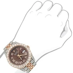 Iced Out Two Tone Rolex Oyster Perpetual Datejust Men's Diamond Watch 21ct -Watch Store iced out two tone rolex oyster perpetual datejust mens diamond watch 21ct bod