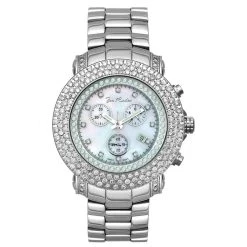 Iced Out Joe Rodeo Diamond Watch 6ct White Mop