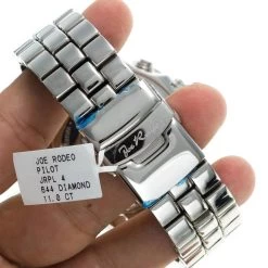 Oversized Iced Out Joe Rodeo Pilot Men's Diamond Watch 11 Carats -Watch Store iced out watches joe rodeo mens diamond watch 11ct p 9277 back2