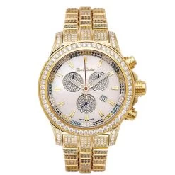Iced Out Men's Joe Rodeo Watch 26.7ct Yellow